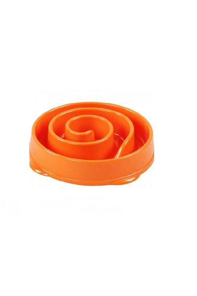 Pawise Orange Large Dog Swirl Slow Feeder Food Bowl