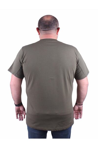 Starbattal Plus Size Crew Neck T-Shirt Play Station 23171 Khaki