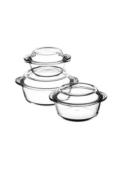 Paşabahçe Pasabahce (g4u) 3-Piece Borcam Storage-Oven Round Pot