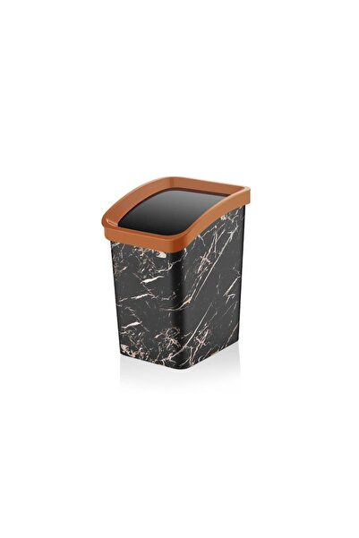 abnturk Siyah Mermer Desenli 1 No 6 Litre Otomatik Smart Click Kapaklı Çöp Ko...
