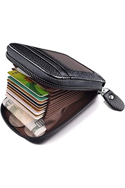 SEGRETO Γυναικεία θήκη πιστωτικής κάρτας Μίνι μαύρο γνήσιο δερμάτινο πορτοφόλ...