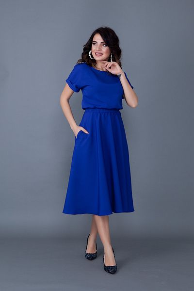 Bidoluelbise Rochie de damă, albastru, cu mânecă liliac, cu buzunar elastic în talie