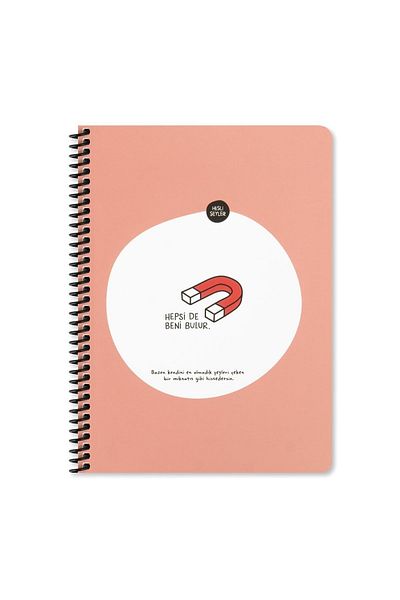 KESKİN COLOR Feeling Things A4 80 Sheets Unlined Paper Cover Wire Notebook