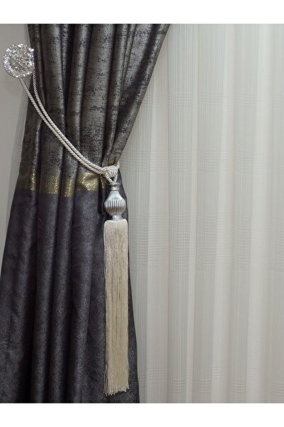 TİEBACK Fon Perde Yan Bağlama Kuka Braçol Krem