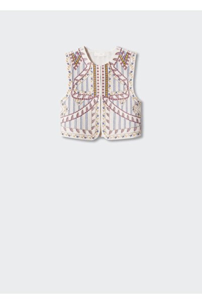 MANGO Woman Işlemeli Kapitone Yelek