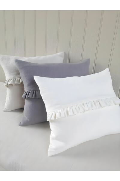 METİNEV Üçlü Fırfırlı Kirlent Kılıfı Cotton