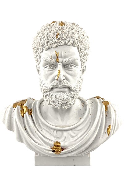 SNM Home Decoration - Polyester Sezar Beyaz Pop Art Büst Obje 30cm