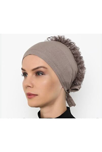 Trablus بونيه نسائي من فرو المنك المكشكش