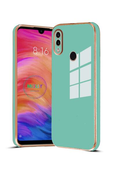 Molly Technology Redmi Note 7 Için Su Yeşili Kenarları Gold Detaylı Lüks Sili...