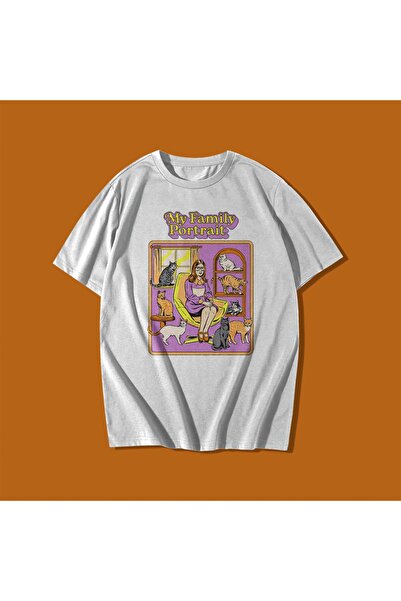 rebelberi My Family Portrait Lettering Sarkastic Cat Style Oversize Unisex Co...