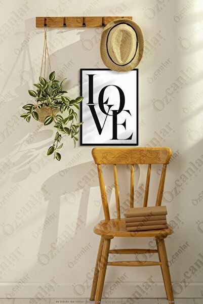 ÖZCANLAR ÇERÇEVE Love Temalı Çerçevesiz Çerçeve Görünümlü 1 Parça Mdf Duvar Tablo Tekli Mdf Tablo Set