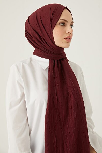 FRESCO SCARFS Kadın Tesettür Bambu Kraş Şal*bordo