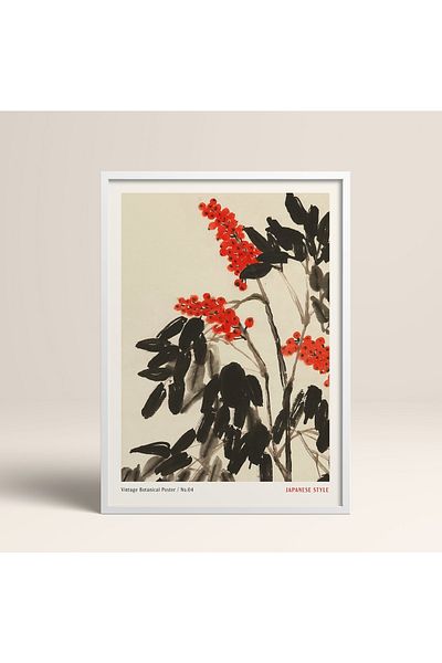 HOMEPACK Επιτραπέζιο Πλαίσιο Ιαπωνικού Στιλ Nanbara Sakujiro 30x40cm 40x60cm 50x70cm Μαύρο Λευκό Ξύλο Jpn049