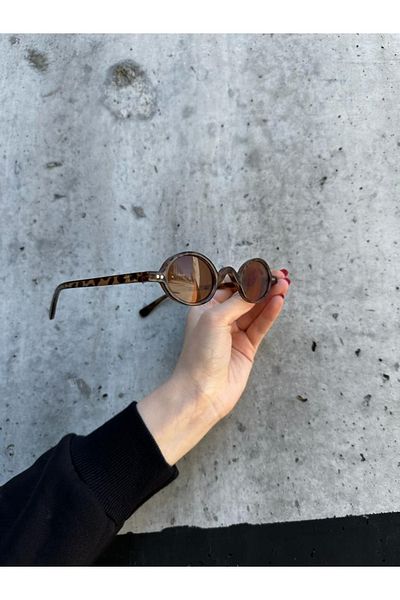 SOLİVAGANT Unisex Retro Minimal Leopard Sunglasses