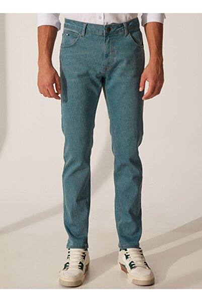 U.S. Polo Assn. Normal Bel Normal Paça Slim Fit Yeşil Erkek Denim Pantolon Sanby23y