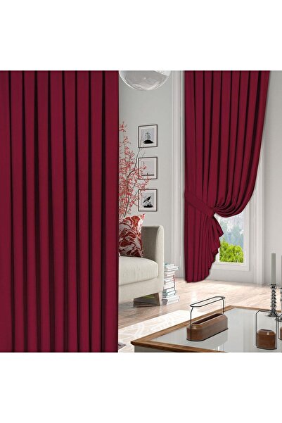 Solinas Collection Тканина Petek бордо 1x3 щільна складчаста штора - ОДНОКРИЛЬНА
