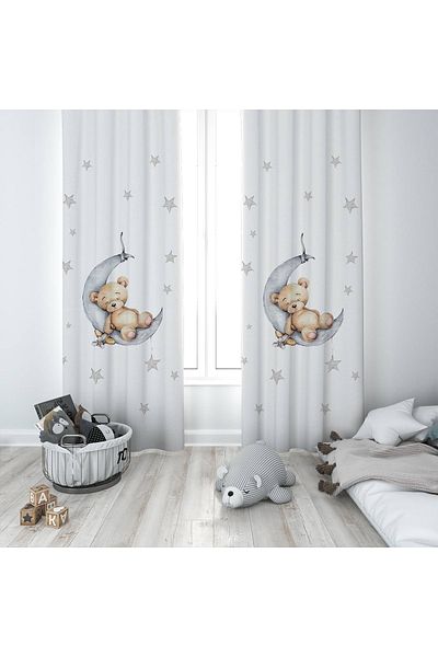 instababyrooms Children's Room Digital Printed 135x260cm Single Wing Background Curtain Model 01399