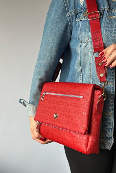 Just Polo Multi-Compartment Women's Crossbody Bag with Column Strap 4032-gb