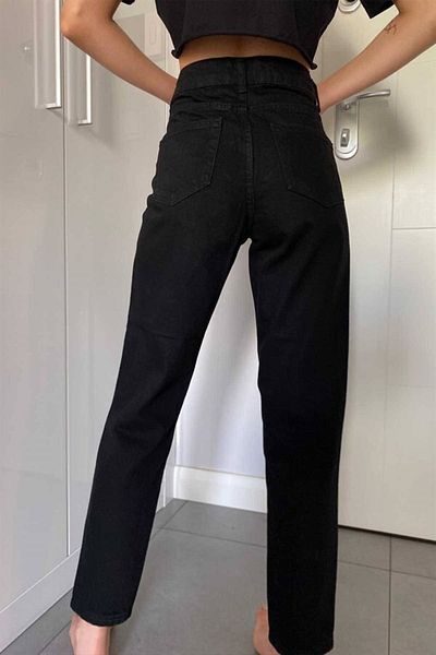 LAMİRAMOOD Mom Black High Waist Stretchy Jeans Sonc