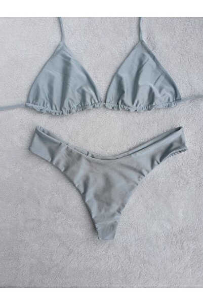 Meot Buz Beyazı Üçgen Tanga Bikini
