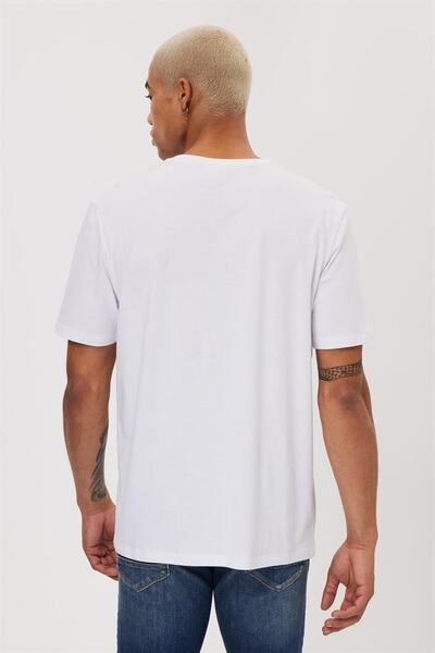 Lee Cooper Ανδρικό μπλουζάκι με λαιμόκοψη Gawaın Λευκό