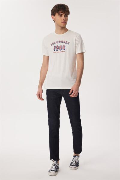Lee Cooper Ανδρικό μπλουζάκι λευκό 232 Lcm 242020 Lee Sunny O Neck