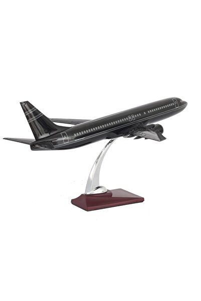 zekupp Boeing 737-800 1/100 Ölçek Çizgi Detaylı Siyah Tasarımlı Model Uçak