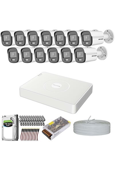 Hikvision Colorvu Gece-karanlıkta 7/24 Renkli 13 Kameralı Set 1tb 7/24 Hdd