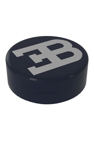 LEGO Original Custom Accessory Creator Tile 1 X 1 Printed Round Tiles Navy Blue Bugatti Logo 1 Piece