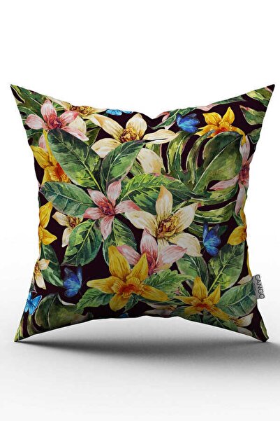 Cango Home Двосторонній чорний багатоколірний чохол для подушки з цифровим пр...