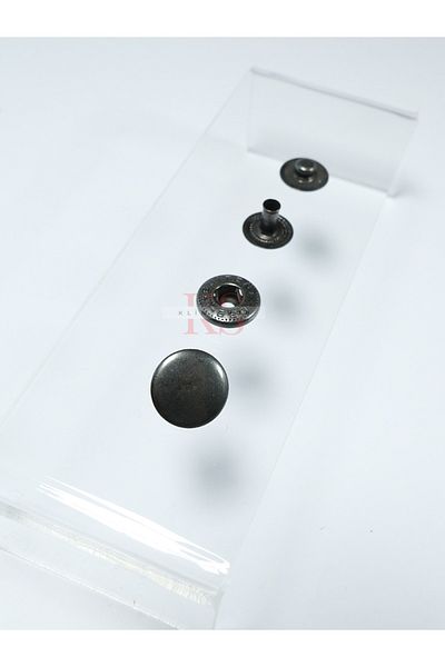 Klinkshop 12.5 Mm Black Oxide Snaps Material Package Without Attachment - 50 Pieces - Stainless Brass Snaps