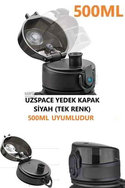 Uzspace 500ml -συμβατό Ανταλλακτικό Καπάκι --Μόνο συμβατό με--μονόχρωμο μαύρο