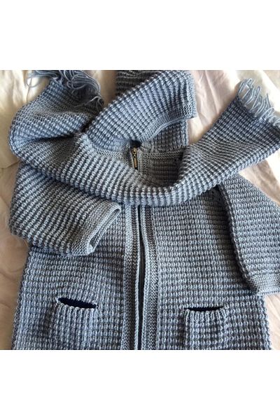 Papatyam Hand Knitted Baby Cardigan Cardigan and Scarf Set