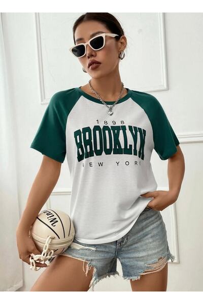 AFROGİYİM Women's 1898 Brooklyn Printed Pieced Oversize T-shirt