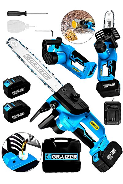 Graizer Alman 248 Vf 10 Ah %100 Bakir Sargili Akülü Dal Kesme Budama Testere Bıçkı Makinesi 35 Cm