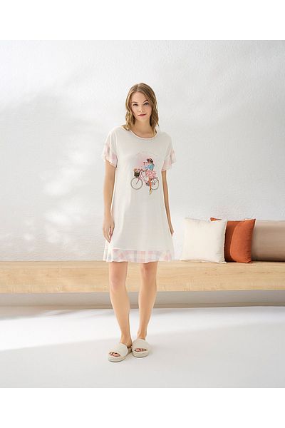 Sevim Women's Short Sleeve Printed Dress