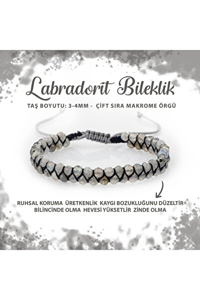 Deniz Doğal Taş 3-4mm Çift Sıra Doğal Taş Bileklik