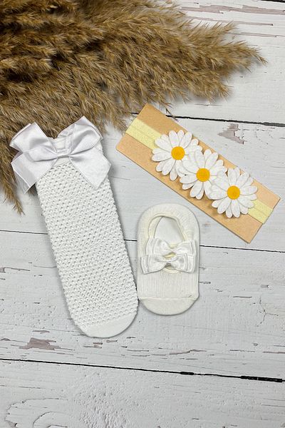 ADABEBEK Baby Girl Bandana Socks Set of 3