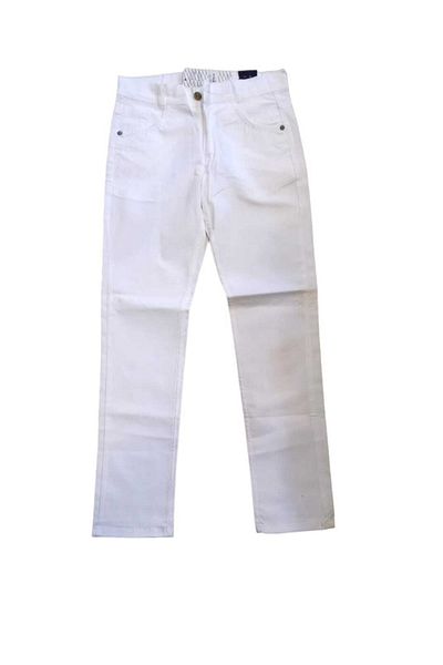 salarticaret White Color Boy's Pants Linen Fabric Inside Adjustable