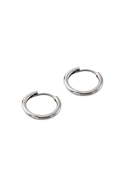 Uşaklıhafız 1945 14 Ayar Altın Bombeli Erkek Küpe Beyaz 15 Mm