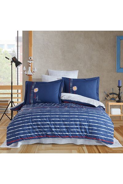 Hobby Olimpia Navy Blue - Poplin Double Duvet Cover Set