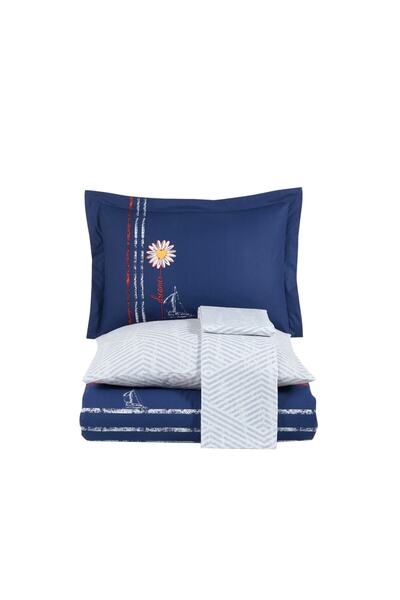 Hobby Olimpia Navy Blue - Poplin Double Duvet Cover Set
