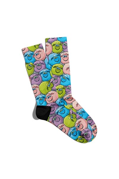 Eğlenceli Çoraplar Fun Socks Unisex Cute Lambs Colorful Printed Socks Ecsoket087
