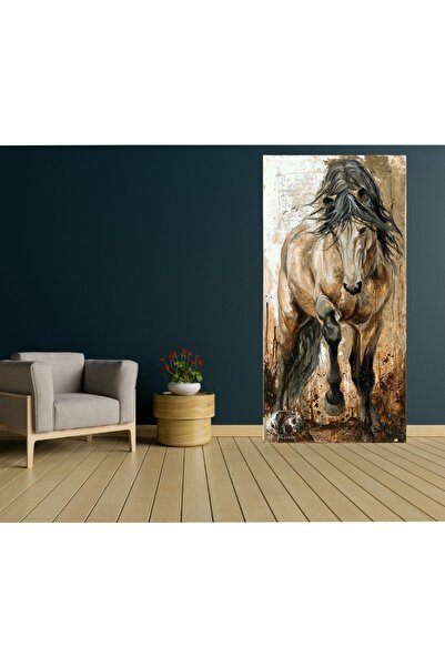 HDART Modern Soyut Yağlı Boya Görünümlü At Soft Kanvas Tablo Tablosu Tablolar...