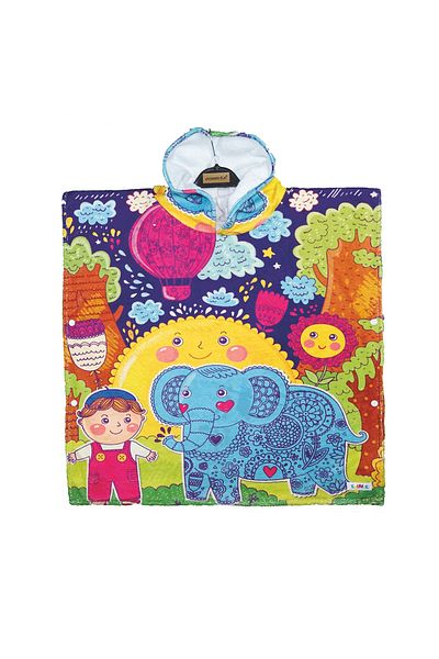 ECEMRE Children's Poncho Snap Beach Towel