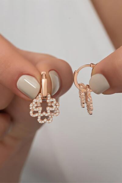 Silvano Jewelry 925 Ayar Gümüş Yonca Küpe