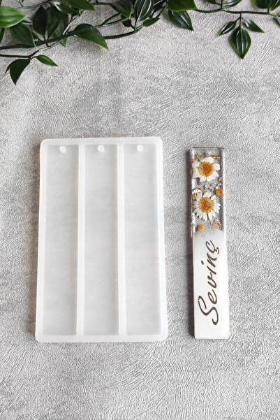 By Shesel Epoksi Silikon Kalıbı 3'lü Düz Kitap Ayracı Reçine Epoksi Silikon Kalıp