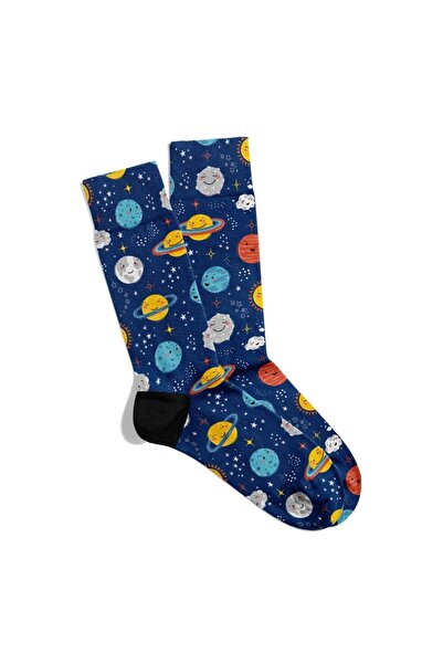 Eğlenceli Çoraplar Fun Socks Popart Space Pattern Printed Socks Ecsoket367