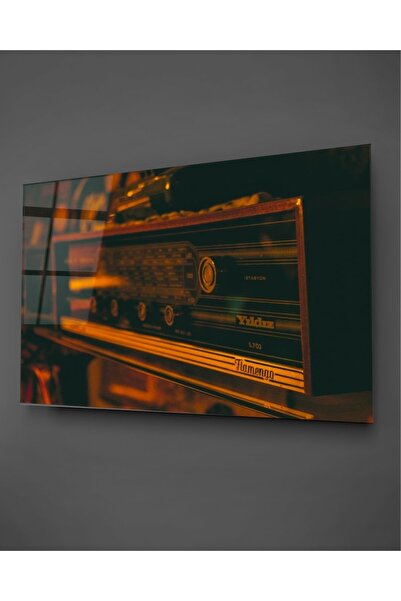 TAULART Radio antică cu masă orizontală din sticlă