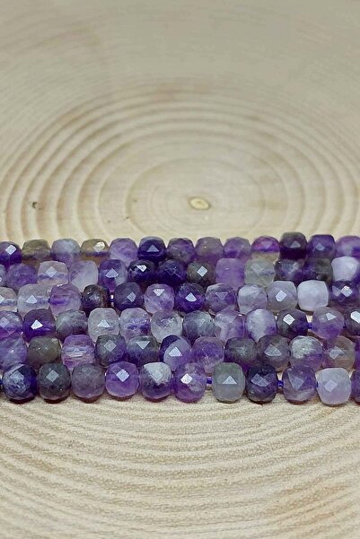 Yasamtohumu Чверть нитка (довжиною 9 см!) Аметистовий камінь у формі кубика Ч...